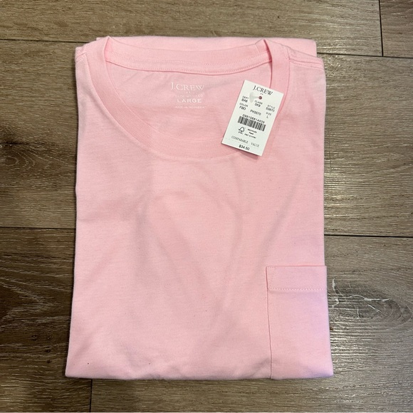 NWT JCrew Factory cotton tshirt size large light pink with chest pocket - Picture 1 of 1